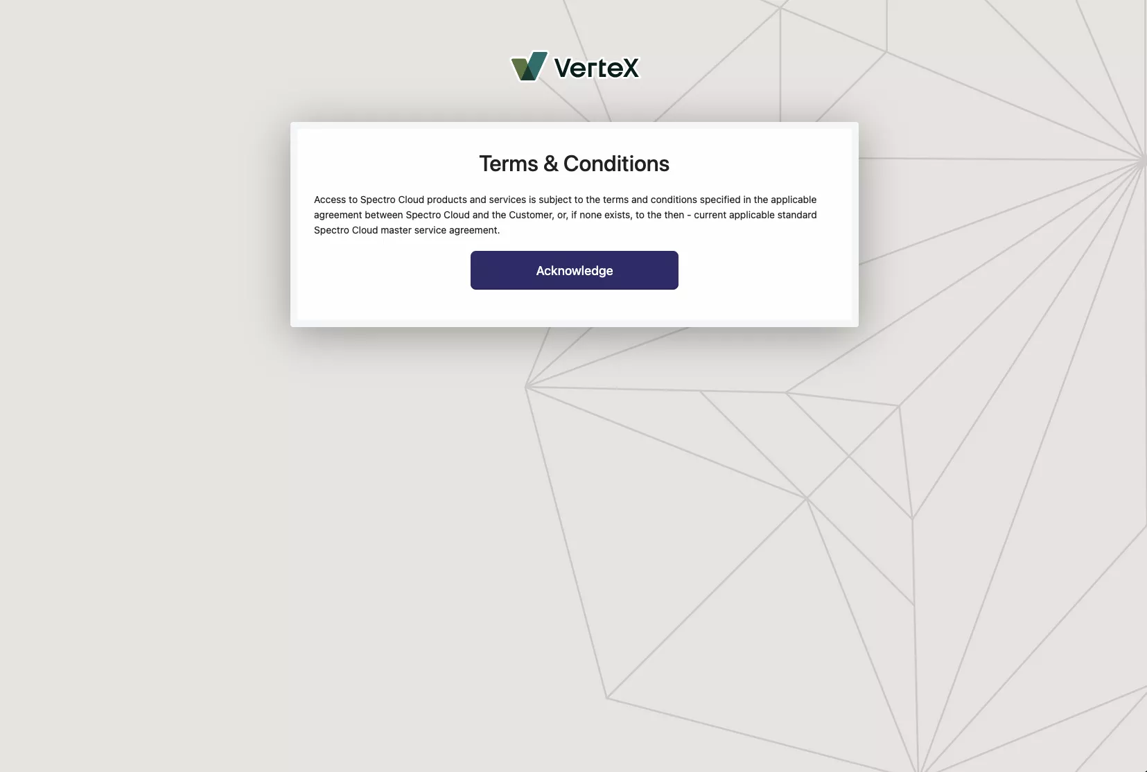 An example of a login banner on the VerteX system console login page